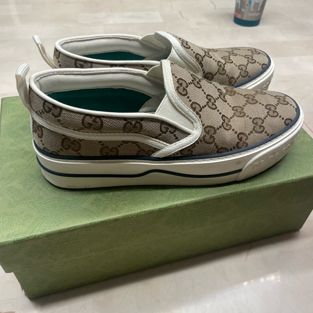 Gucci Tennis 1977 Slip-On Sneakers W Gg Monogram
